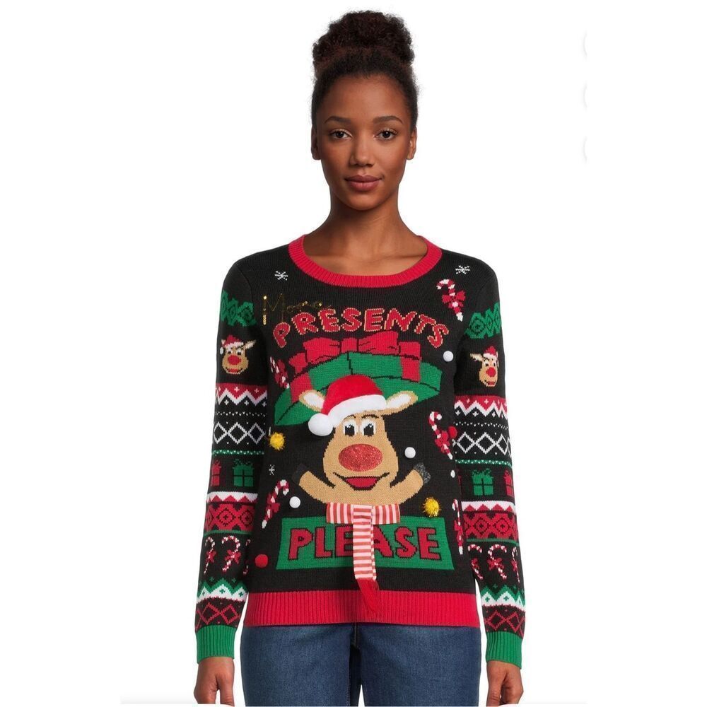 No Boundaries Juniors Christmas Sweater Midweight Size XL 15-17 See Description